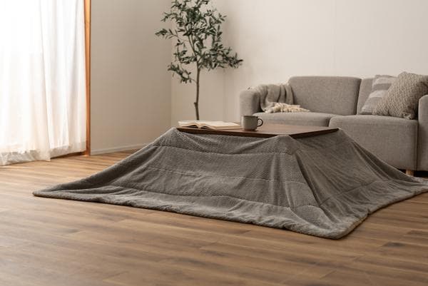 おしゃれ ふかふか かわいい 暖かい フリース 正方形 こたつ布団 グレー