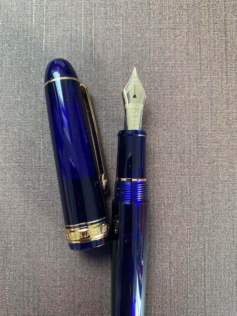 PLATINUM 3776 万年筆 ブルー 14Kペン先