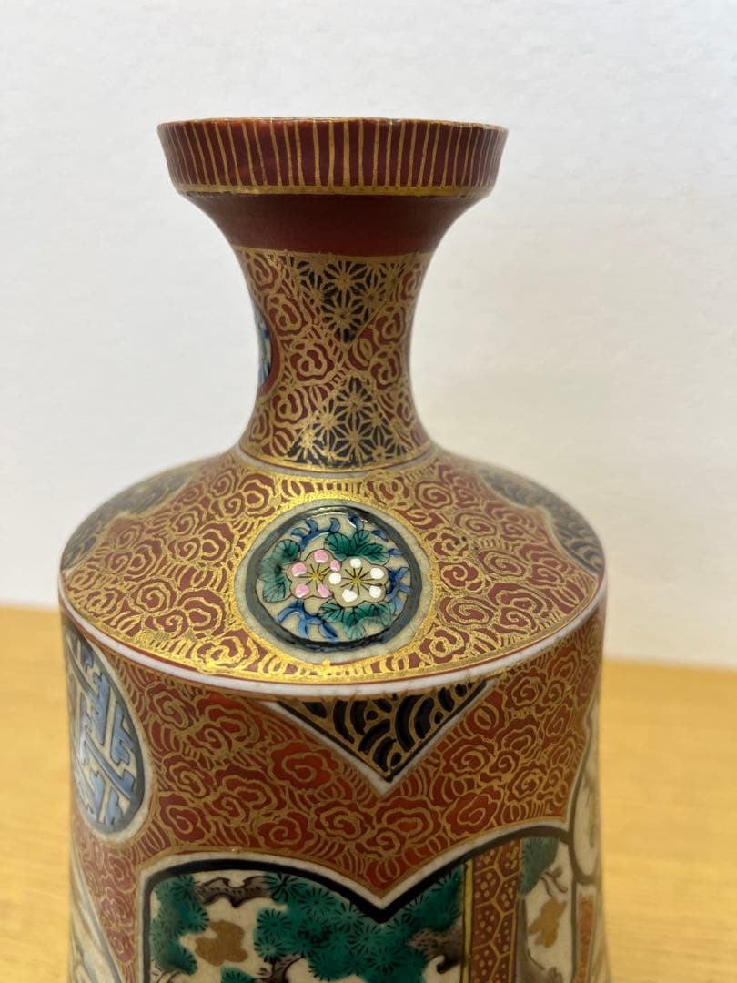 花瓶　飾り壺　九谷　伝統工芸品　左三作　昭和レトロ　インテリア　アンティーク