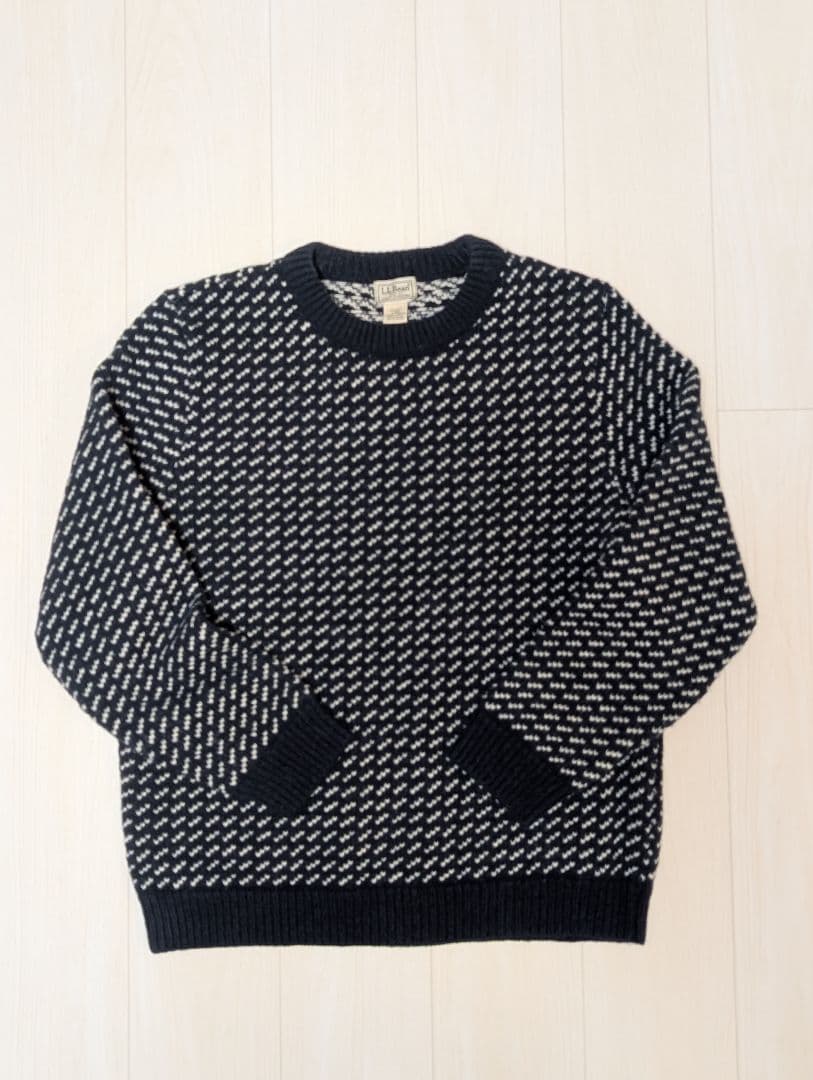 L.L.Bean　バーズアイ　ウールセーター Lサイズ