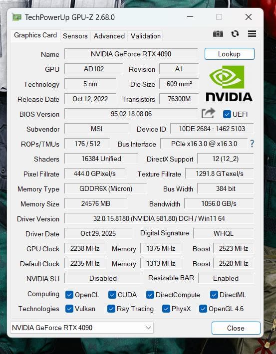 岩田 MSI GeForce RTX 4090 Gaming