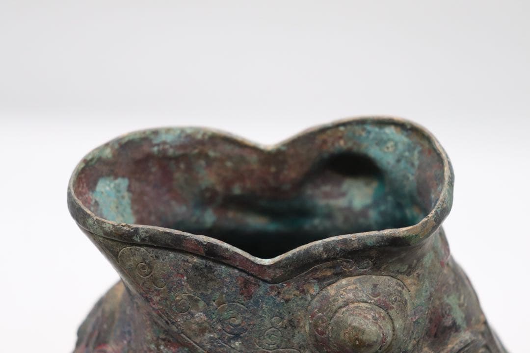 貴重　中国　古青銅器　魚型銅瓶　アンティーク　送料込み250922