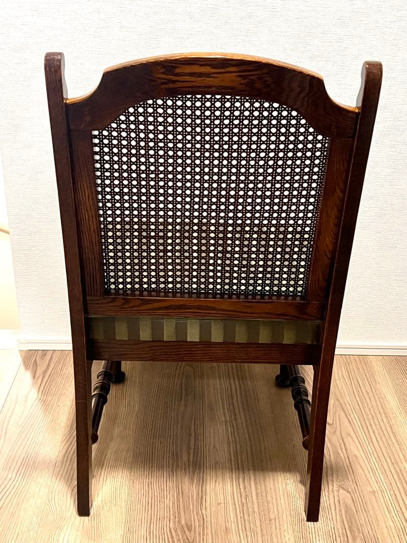 三越家具 ダイニングチェア 籐張り ラタン クラシック 木製チェア アンティーク