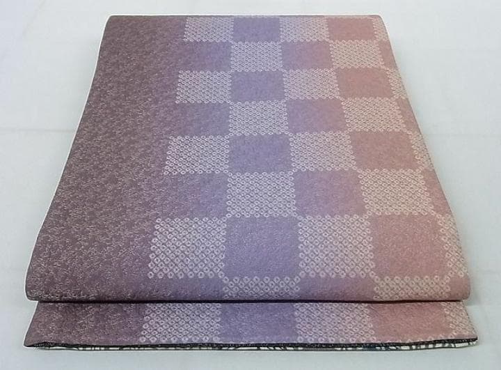 両面両方向　全通柄 袋帯　幾何学　花紋　兎　市松　正絹　4パターン使えます