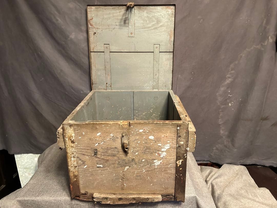 ◉【送料無料】デッドストック 弾薬箱 帝国陸軍 旧軍 弾薬入れ 古民具 木箱