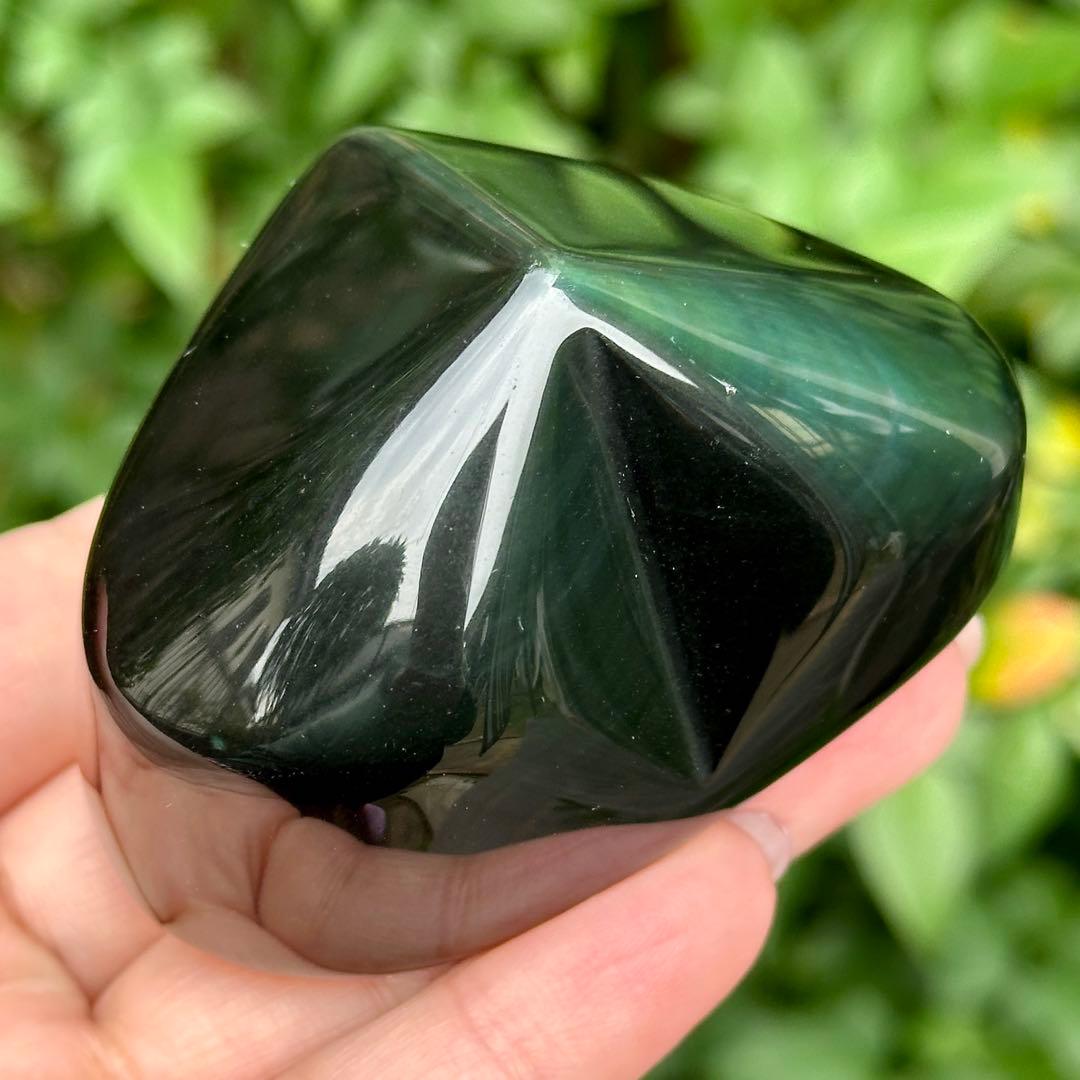 レインボーオブシディアン ハート 置物 MY473