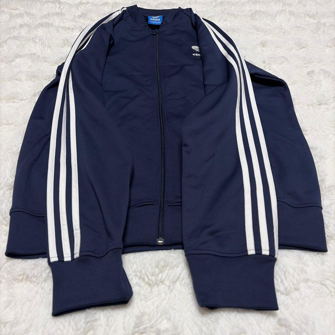 希少 美品 アディダス トラックジャケット 濃紺ネイビー 2XL