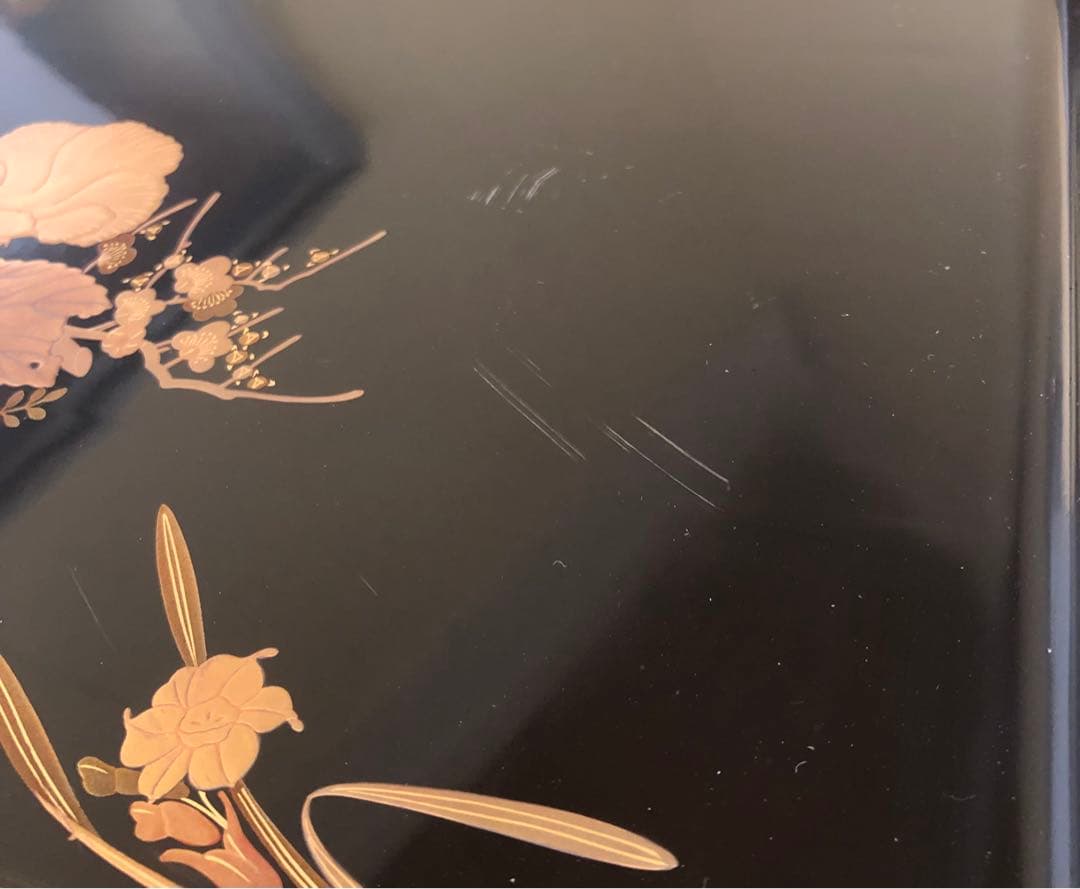 《R》研ぎ出し蒔絵 青貝 脚付 会席膳5客 木製漆器 木箱　260128く2