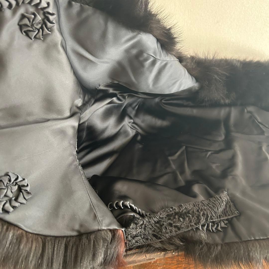 豪華！ベビーラムにFOXトリミングのケープマント　洋装にも和装にも