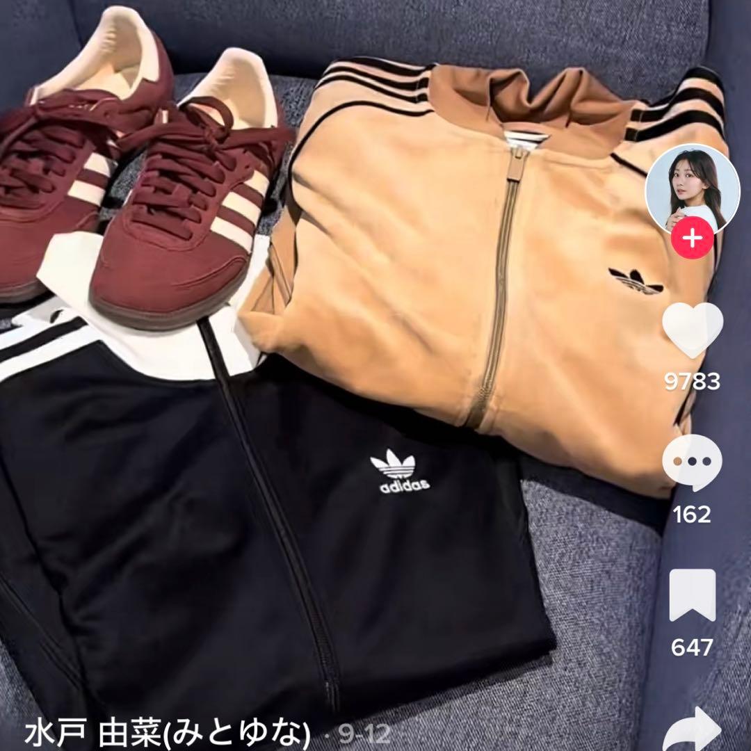 希少XS⭐️adidasアディカラー ブラウン ベロア トラックトップ 風早ゆうた