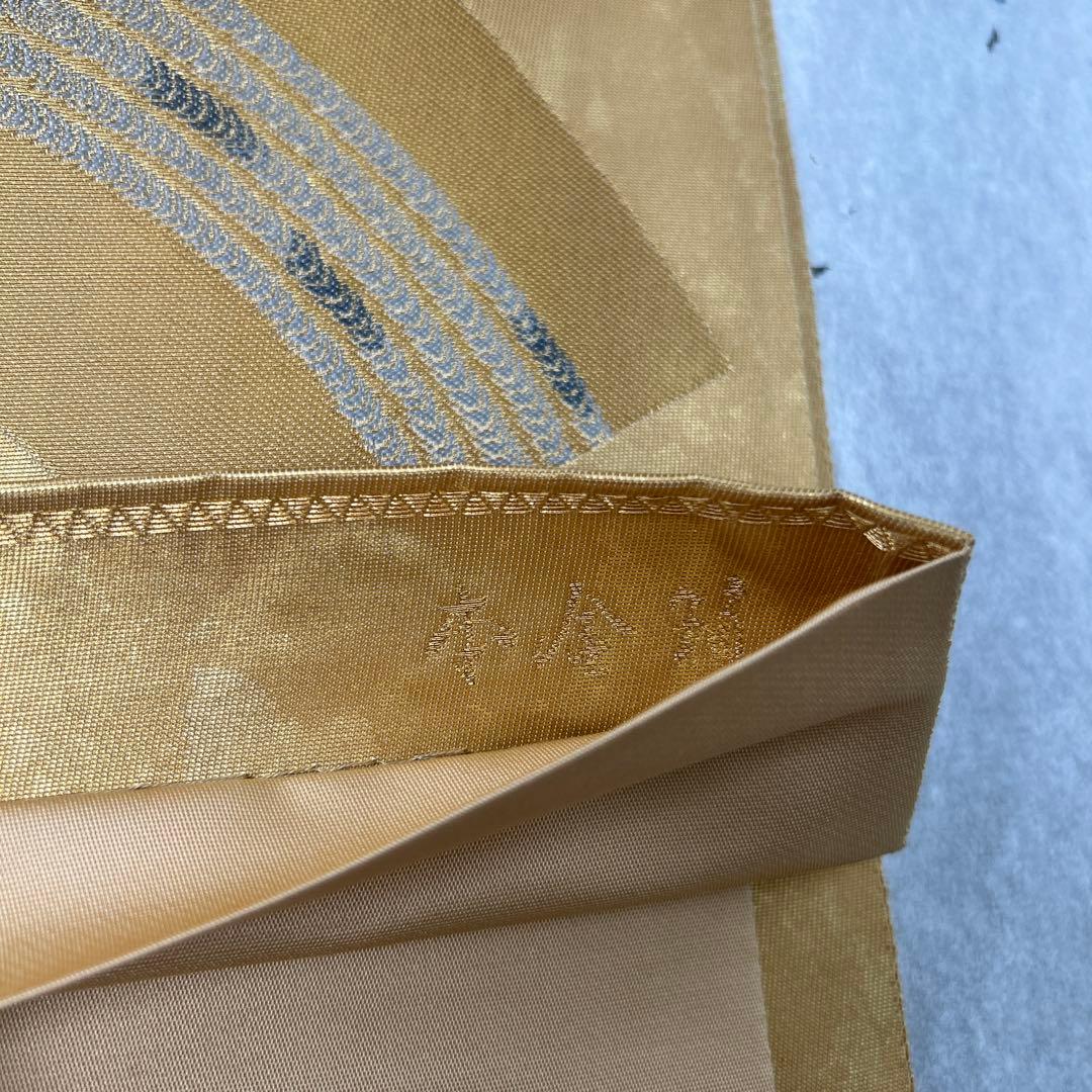 【翁 本金箔】金色 波模様 六通柄袋帯1226