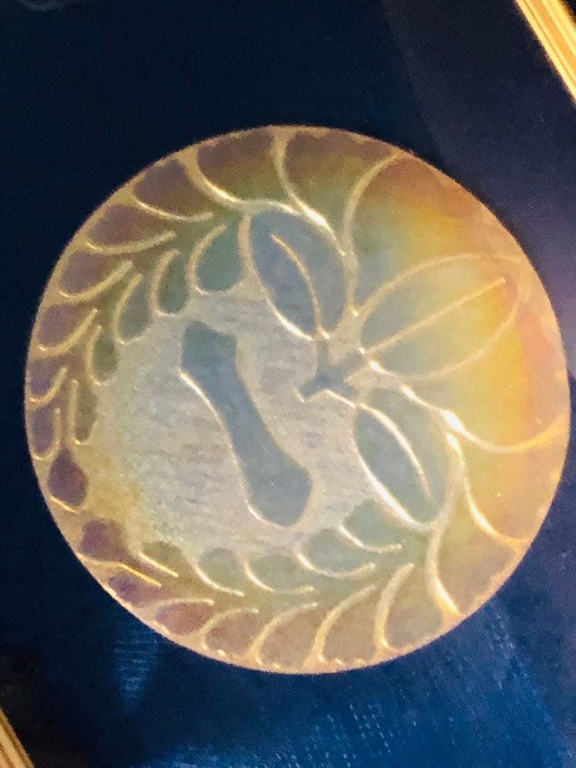 高岡美術銅器　家紋　飾り　額付