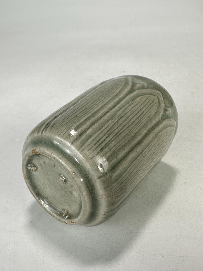 韓国美術　高麗〜李朝時代　高麗青磁　蓮花文筒杯　茶道具　時代　古物　朝鮮古陶磁