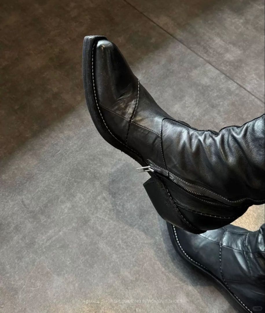 Opium Dark Crest Side-Zip Heel Boots ブーツ