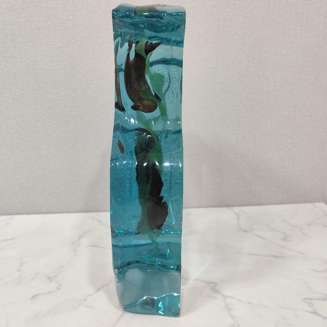 キティ カントレル ピューター製 ルーサイト 泳ぐアシカ 置物 オブジェ アート