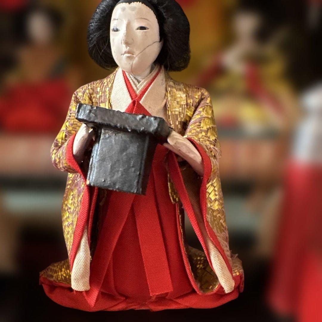 大正時代京都御所御殿お雛様アンティーク骨董品組立式福寿殿木箱非毛氈付高さ60cm