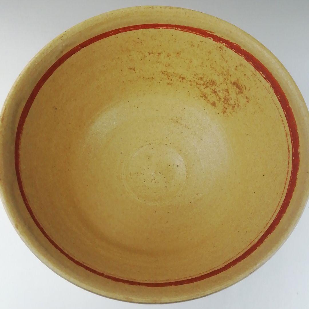 Ｔ６３５　茶碗　『赤絵茶碗』『安可祢窯　栗木伎茶夫』　共箱　抹茶碗　茶道具