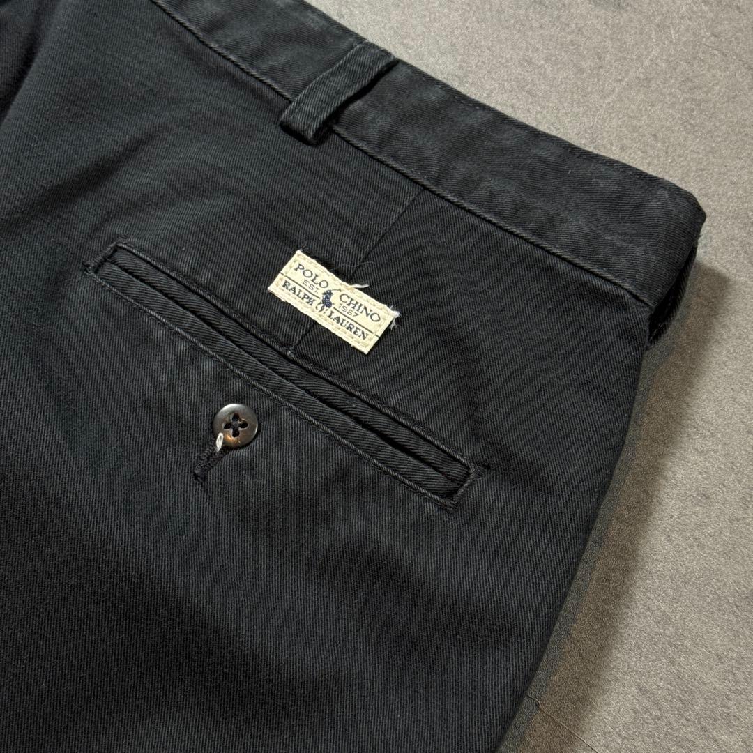 PoloRalphLauren90sANDREWブラックポロチノW38L32古着
