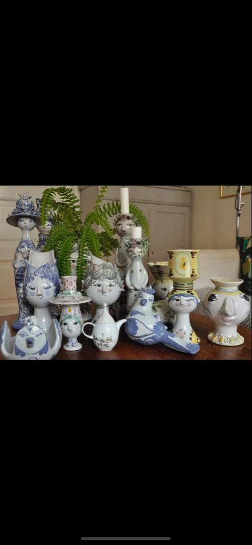 ビョンヴィンブラッド　レアな1973年ビンテージ・スタジオ一品手書きミニ少女花瓶