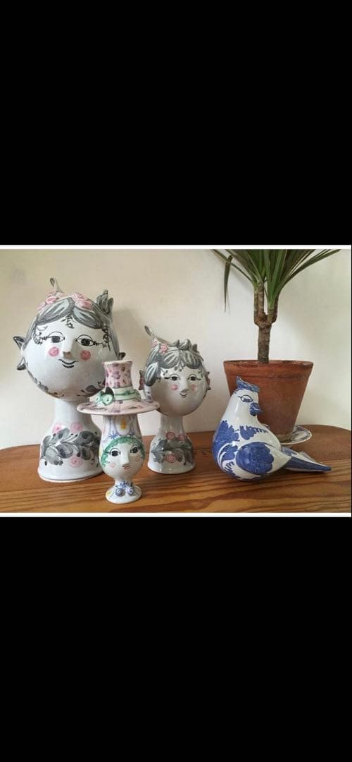 ビョンヴィンブラッド　レアな1973年ビンテージ・スタジオ一品手書きミニ少女花瓶