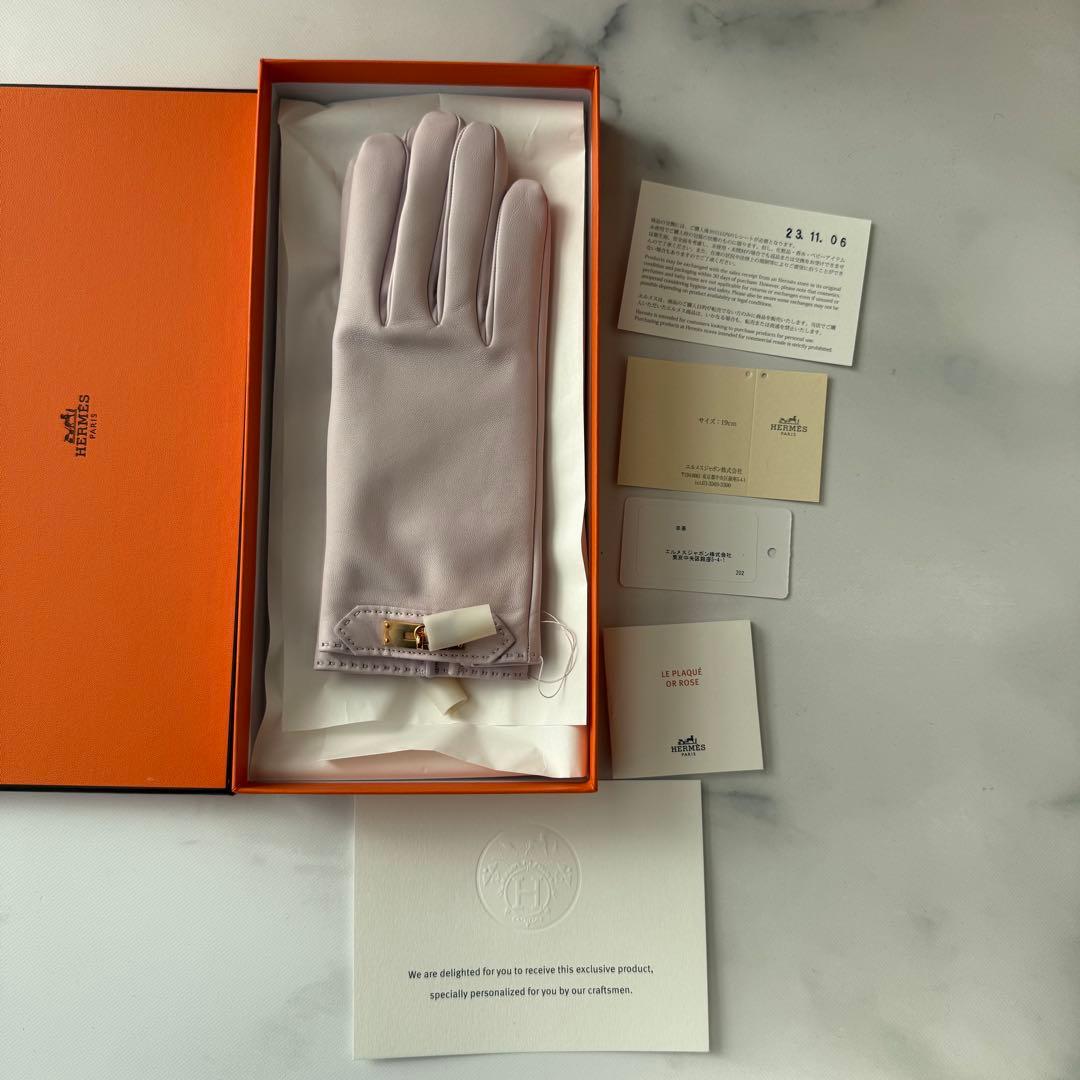 新品＊エルメス＊グローブ＊手袋＊パーソナルオーダー＊モーヴペール