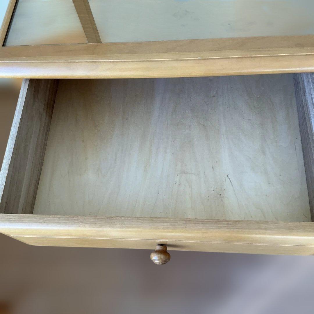 木製ドレッサー丸型ミラー&イス付きドレッサー　家具　鏡台　化粧台　アンティーク