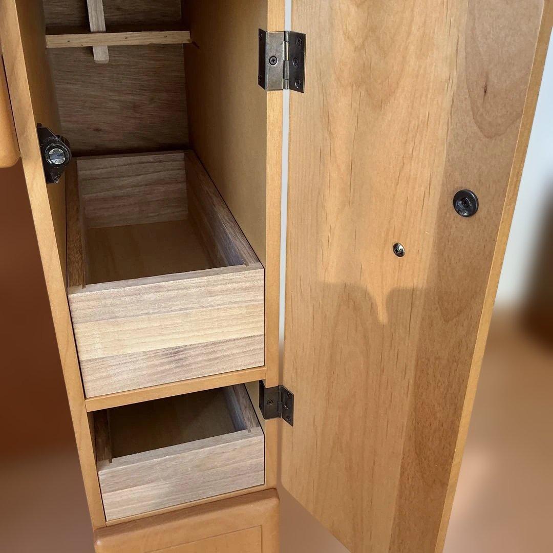 木製ドレッサー丸型ミラー&イス付きドレッサー　家具　鏡台　化粧台　アンティーク