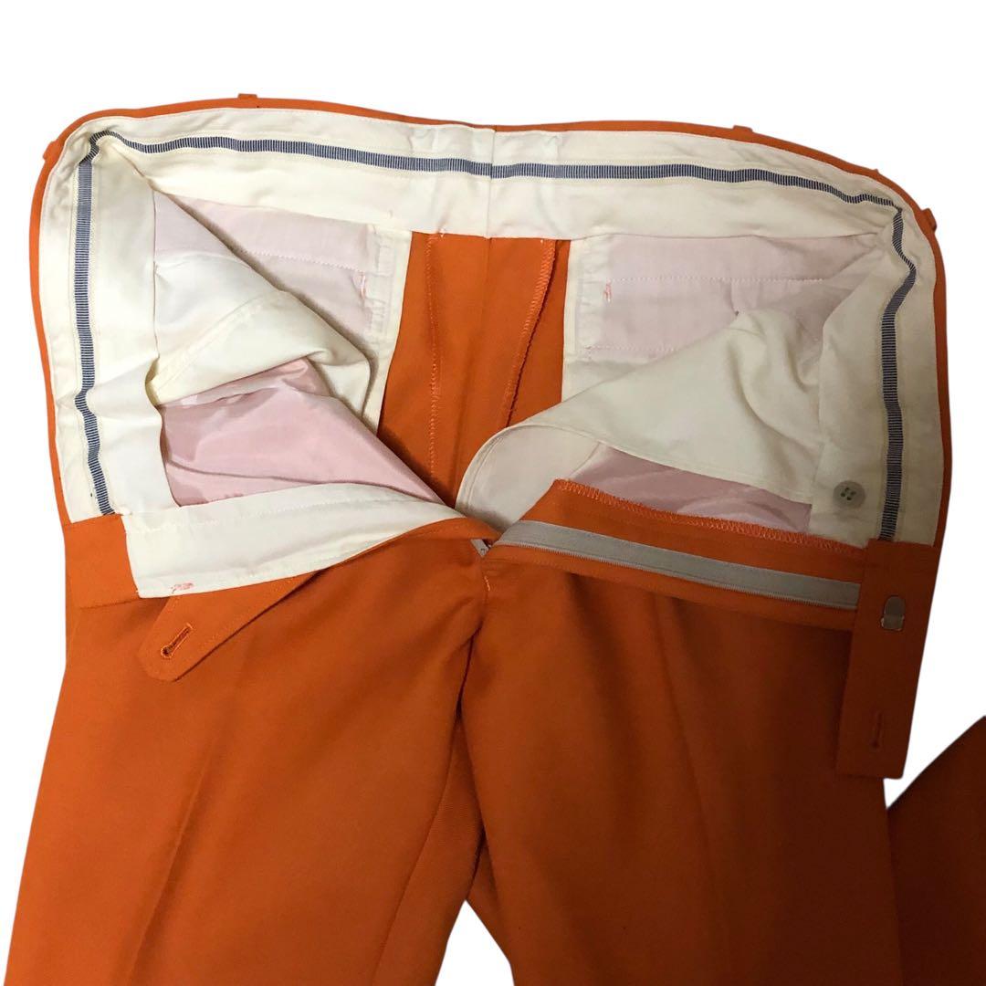 メンズ オレンジ ダブルブレストスーツ ステージ衣装 イニシャル有り 古着