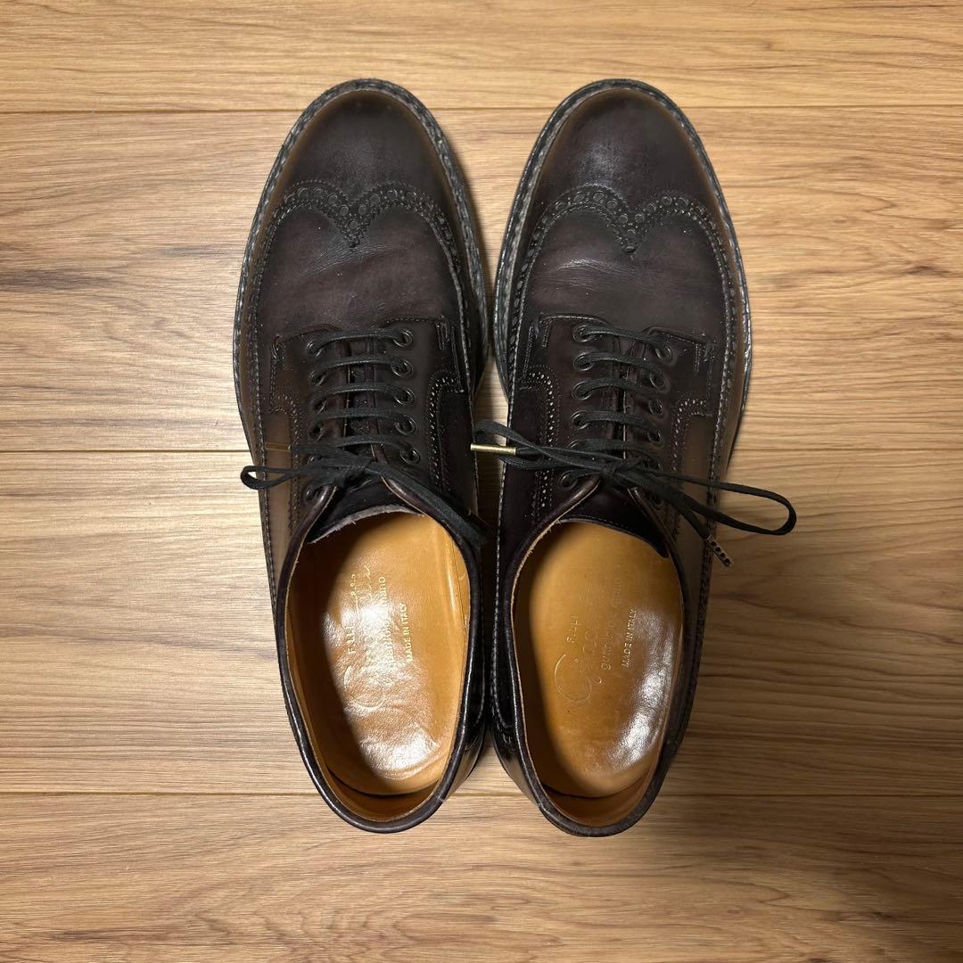F.LLI GIACOMETTI ロングウィングチップ40.5 ノルウィージャン