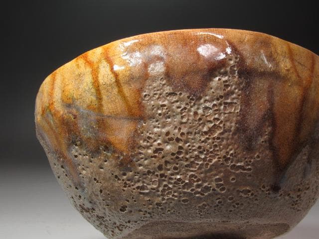 【セール】☆7代大樋長左衛門　菓子器　9代極め　鵬雲斎の花押☆y403