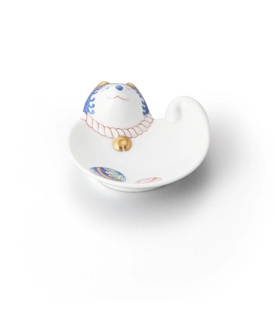 畑萬陶芸 手まり文 狗皿（小） 犬皿 手毬 雛祭り 誕生日 七五三 十五夜 正月