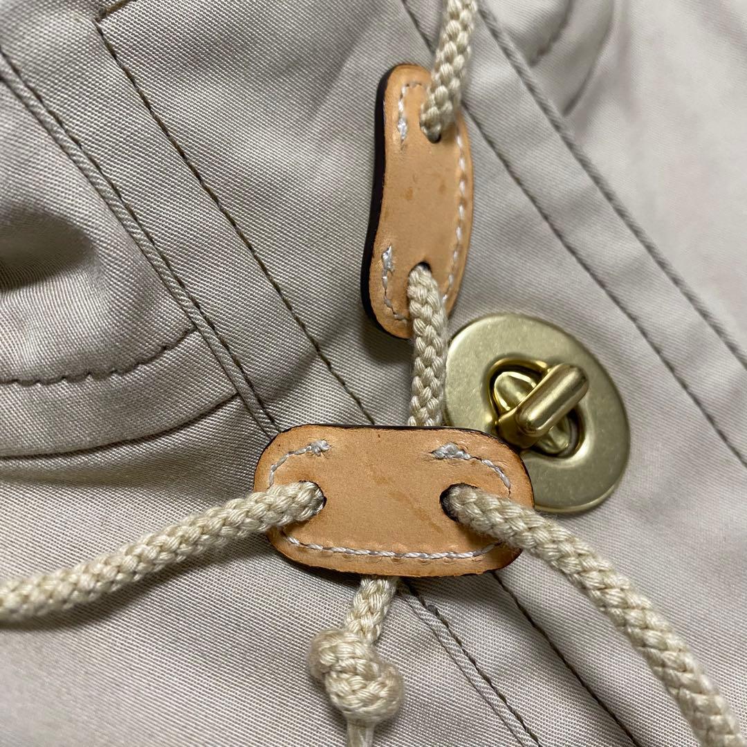 美品　COACH コーチ　ポンチョ　ターンロック　コットン　ベージュ　バイカラー