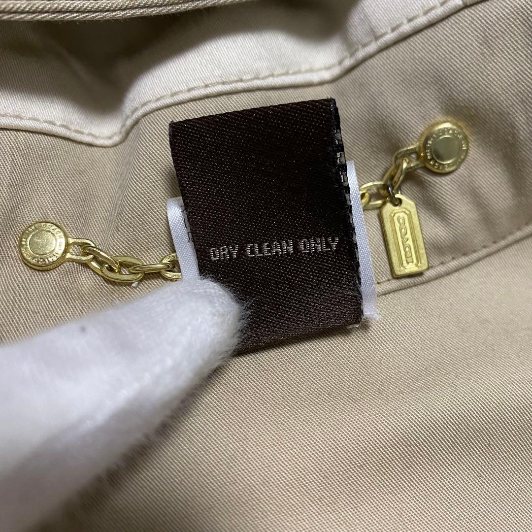 美品　COACH コーチ　ポンチョ　ターンロック　コットン　ベージュ　バイカラー