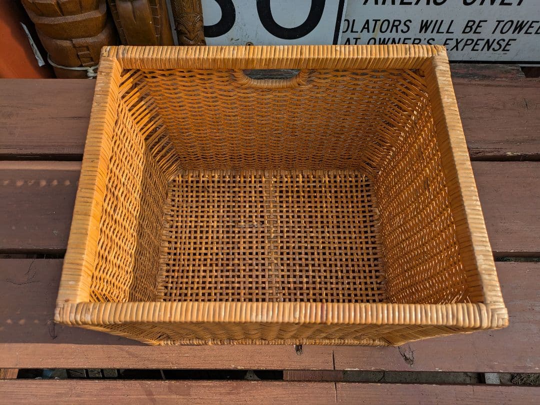 希少　飴色ラタン収納 ランドリーラック バスケット タンス　収納バスケット　カゴ