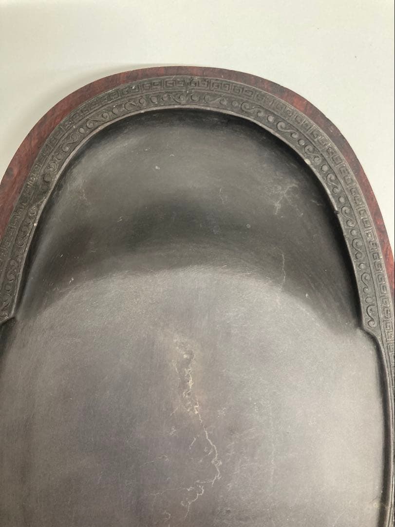 硯　骨董品　木製ケース付き