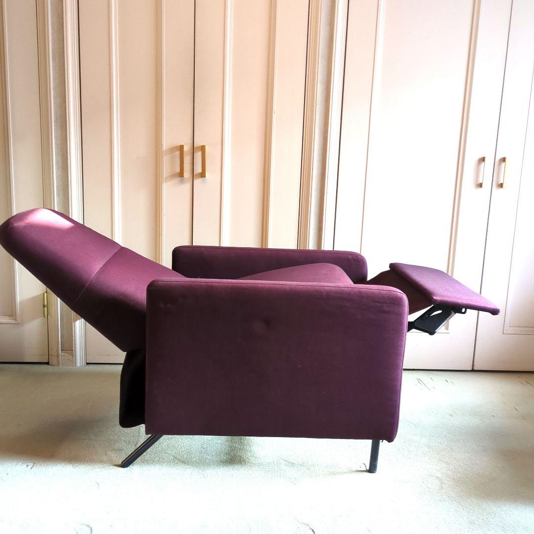 リクライニングソファ　 1人掛けソファ ダークレッド　リクライニングチェア