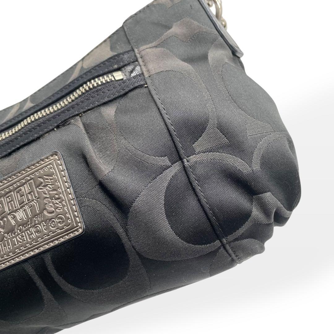 美品　COACH　コーチ ワンショルダーバッグ シグネチャー ポピー 黒