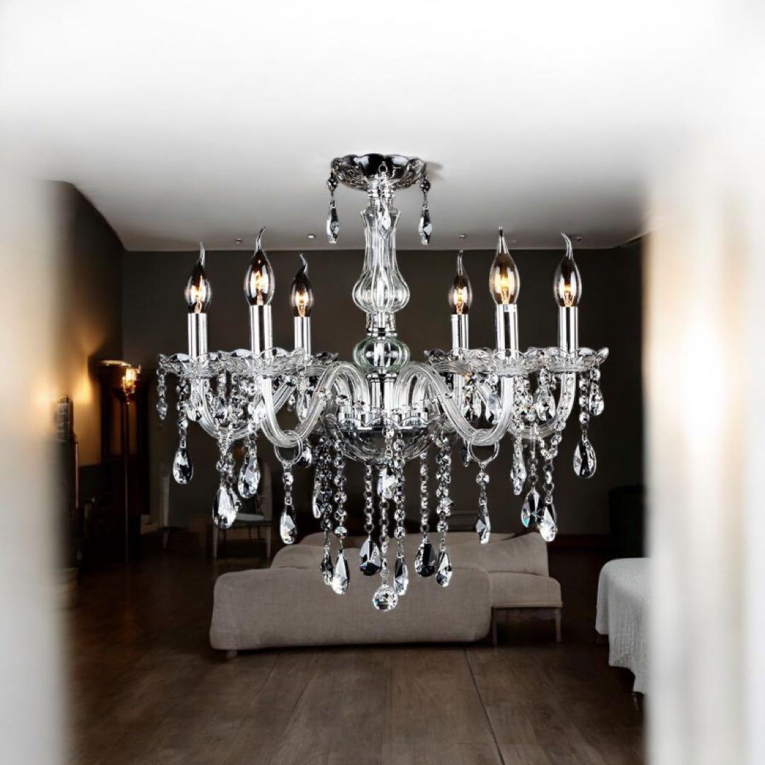 三色照明モード、調整可能LED電球は付きエレガント クリスタルシャンデ