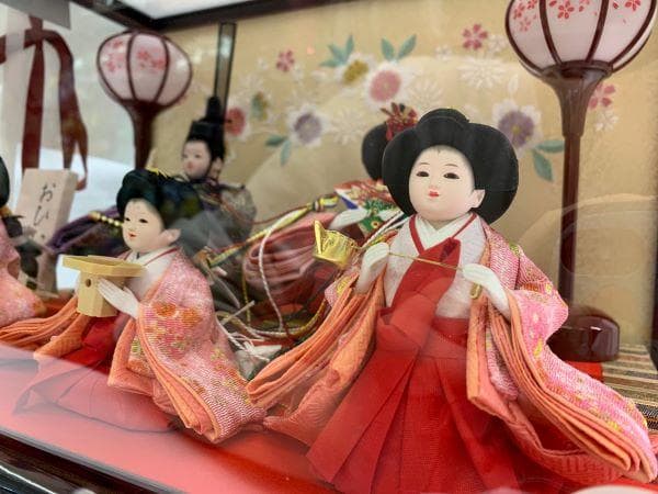 雛人形 豆雛五人 溜塗 アクリルケース 225A-294 ひな人形 ケース入り