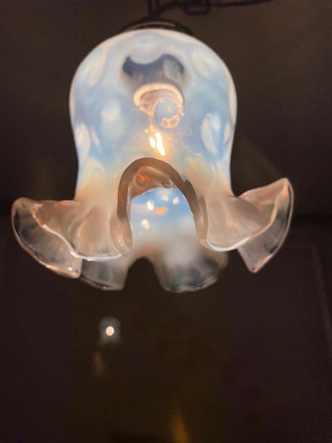 フェントン　オパールセント　ドット　ランプシェード　ビンテージ硝子シェード