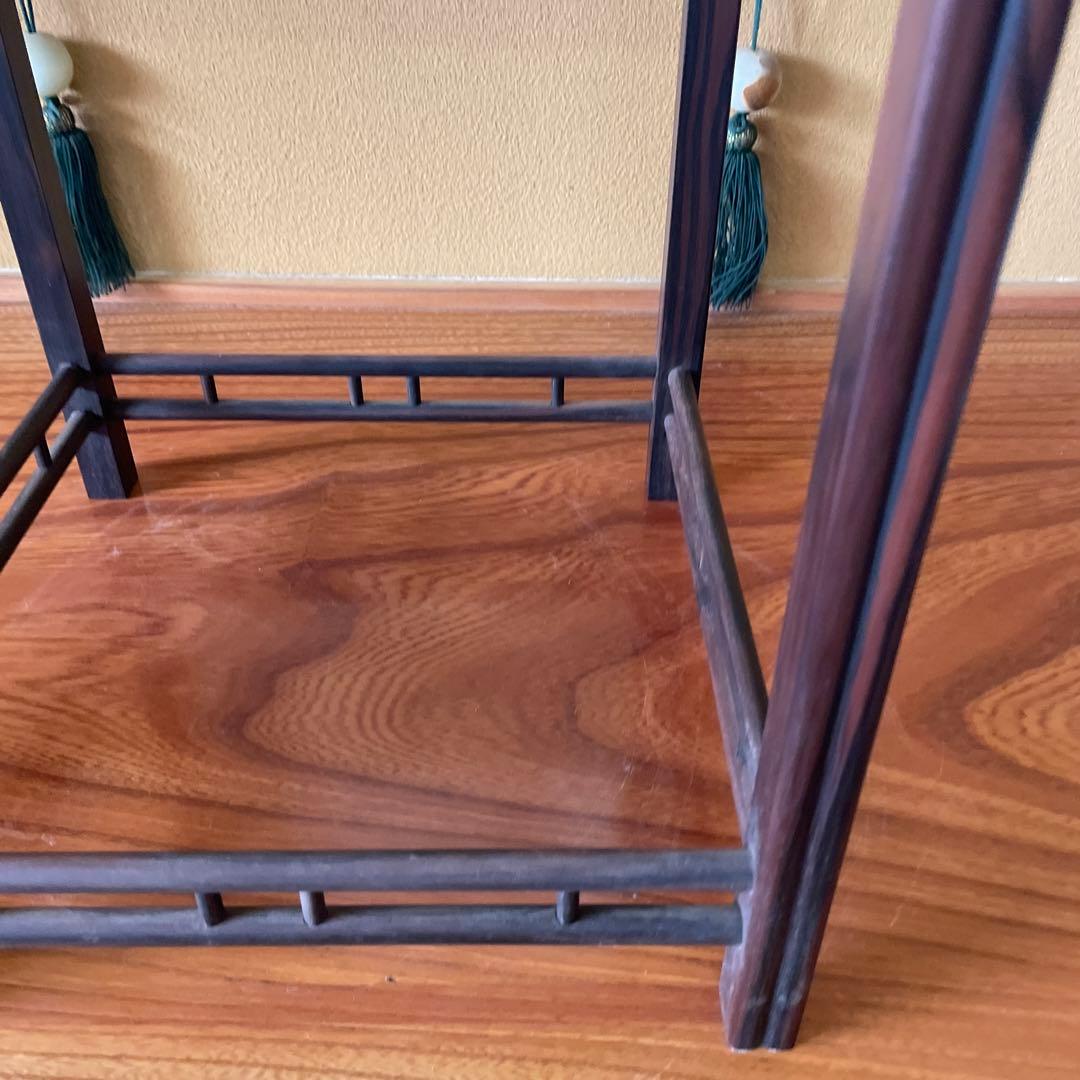 唐木懸崖1.1尺 盆栽台 黒檀 ビンテージ品 昭和レトロ 高卓(こうしょく)