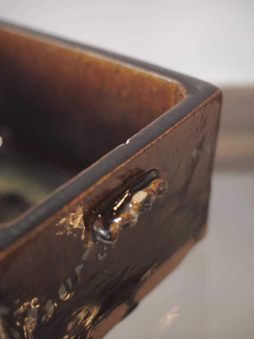 会津本郷焼 にしん鉢 民藝 ニシン鉢 角鉢 陶器 陶芸 焼物 古家具 古物