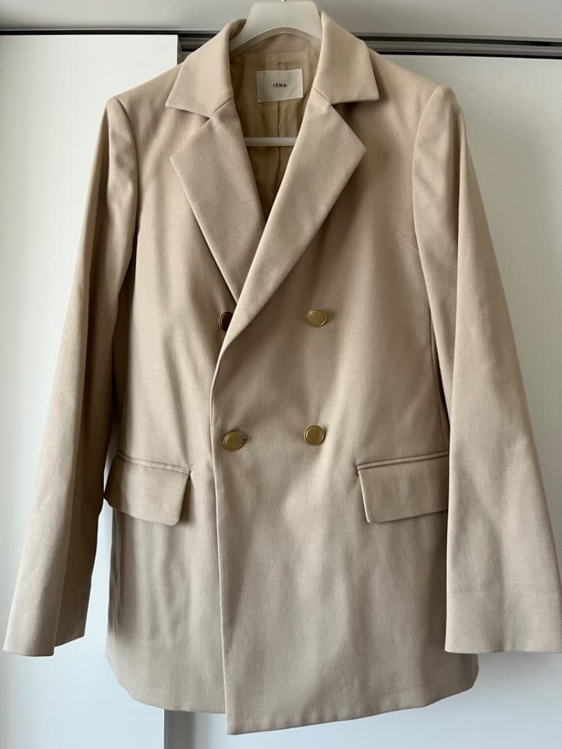 miii【 IENA】 T/Rツイル ダブルブレストジャケット ベージュ