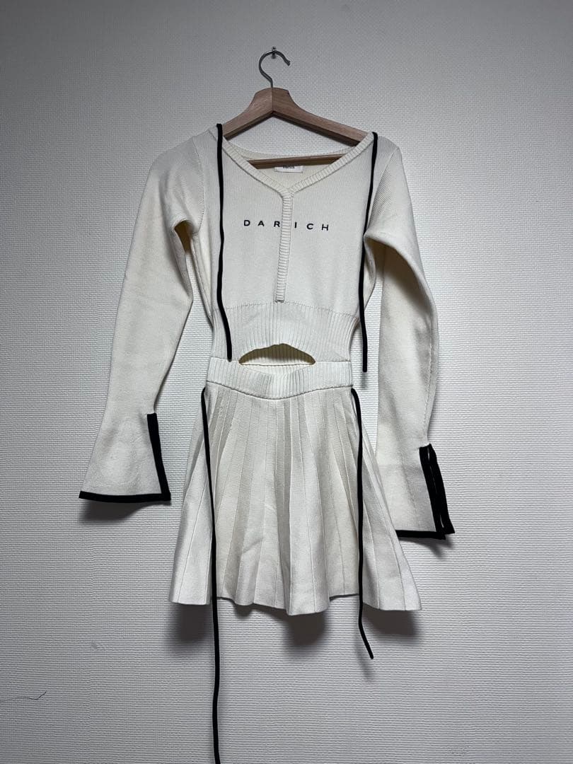 Darich ウエストオープンリボンデザインニットミニワンピース　FS