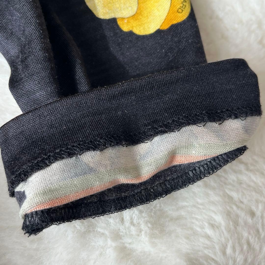 レオナール ウールシルク タートルネックカットソー 花柄 ストレッチ 丈長 M