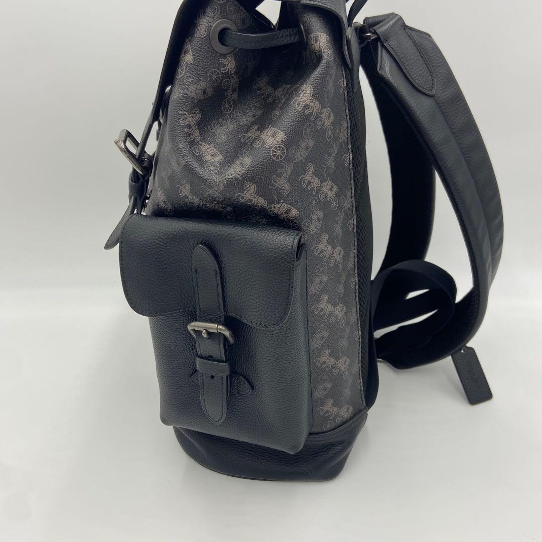 美品✨ コーチ ハドソン 馬車柄 バックパック レザー PVC 黒 89897