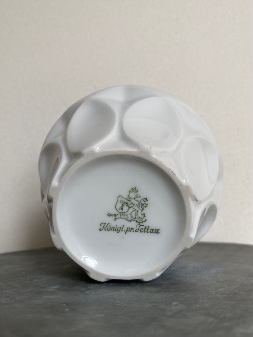 ドイツ アンティーク ビンテージ 単色 白 小瓶 花瓶 フラワーベース 希少美品