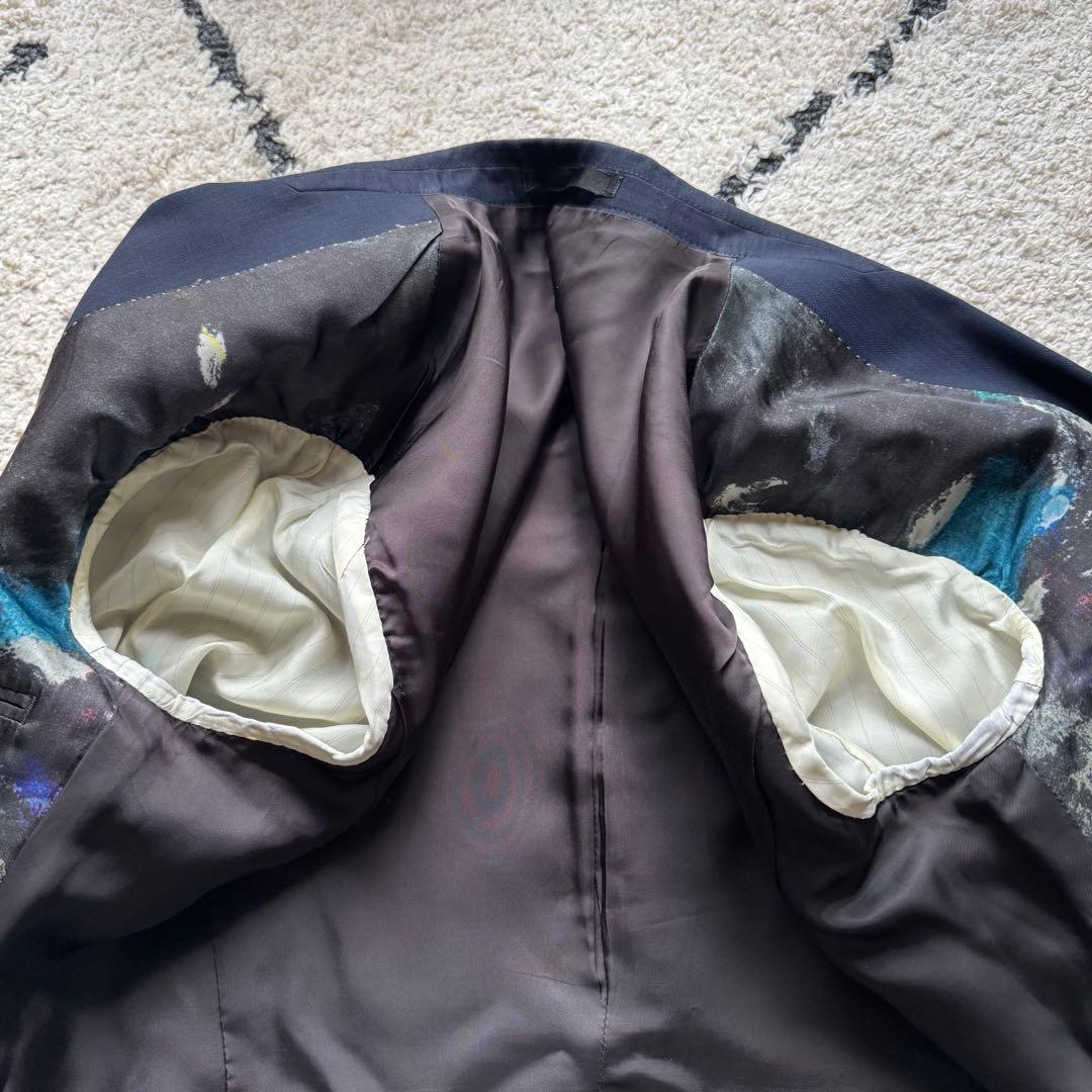 PS Paul Smith スーツ　セットアップ　裏地総柄　ネイビー　Mサイズ