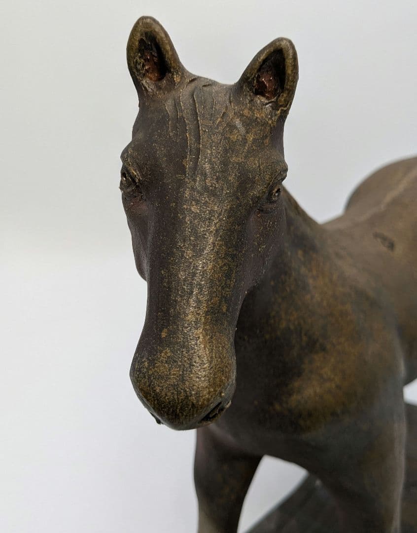 藤巻志邦 備前焼 午置物 馬 ウマ 細工物 縁起物 動物 陶彫 オブジェクト