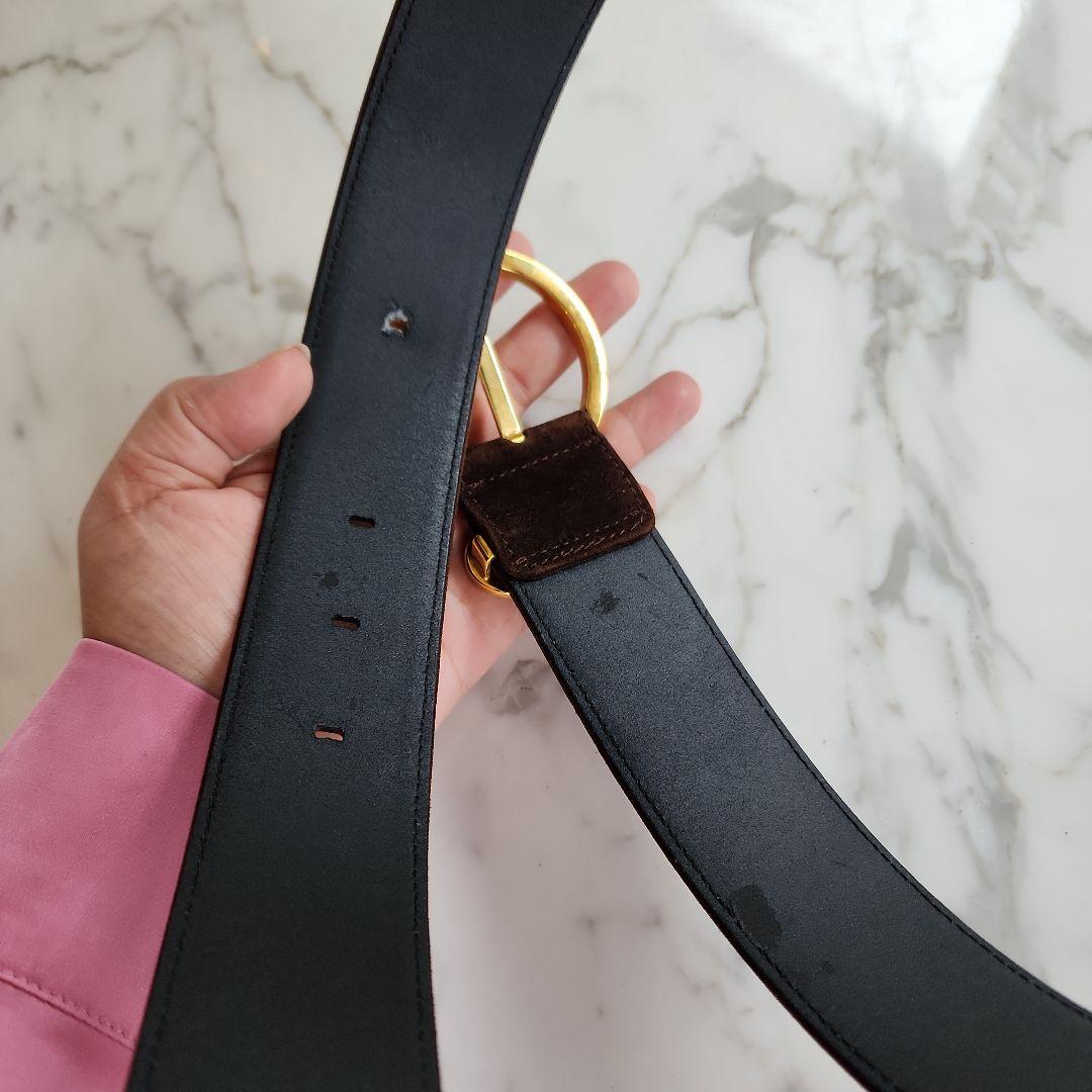 Salvatore FERRAGAMO スエード ベルト ゴールドバックル